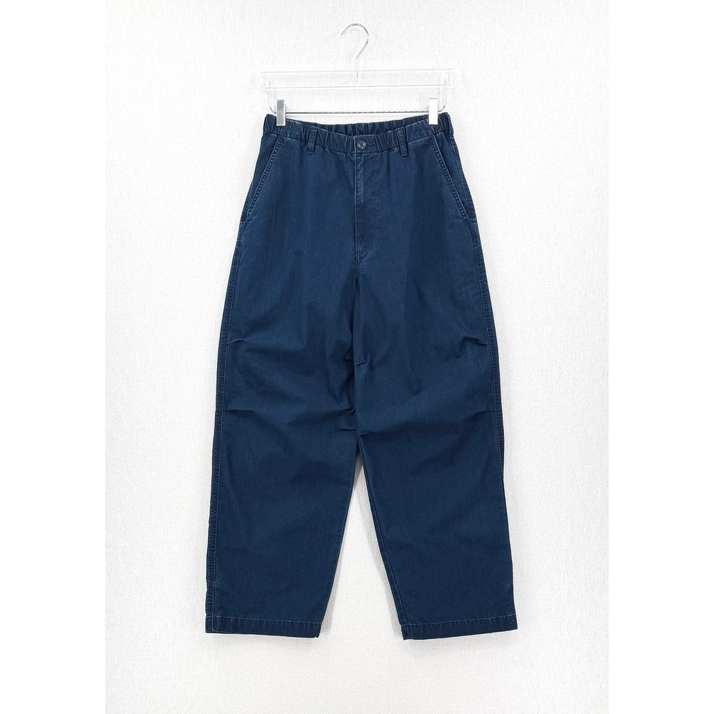 UNIQLO C Wide Parachute Pants Mens Small Blue Denim Casual Relaxed Adjustable